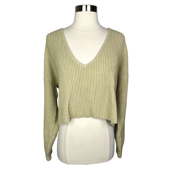 Lunya Soft Green Cozy Cotton Silk Reversible Pullover - Size Medium - Picture 2 of 8